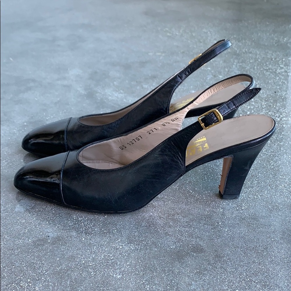 Cap Toe Sling Back Pumps - Picture 3 of 8